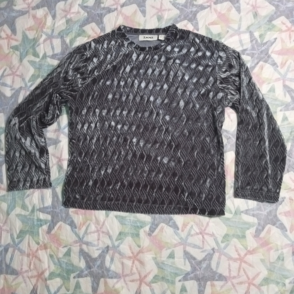 Zanz Silk Blend Velvet Top size Small